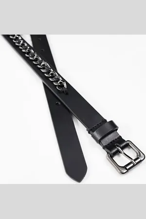 ASOS Leather belt with chain design in