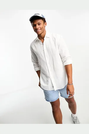 Pull&Bear Long sleeve rustic shirt in