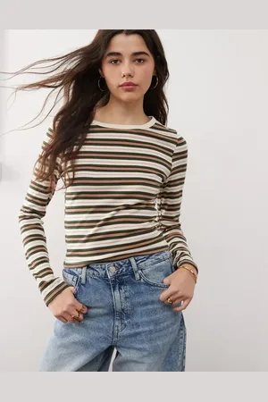 Miss Selfridge Retro stripe long sleeve top