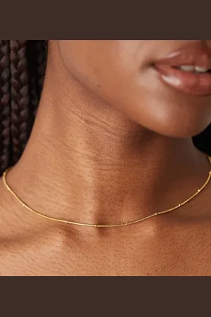 LOST SOULS Stainless steel 18ct plated satellite fine chain necklace