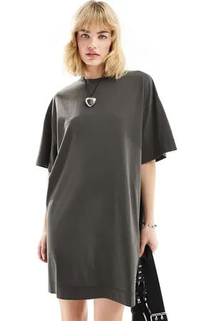 COLLUSION Washed mini t-shirt dress in grey