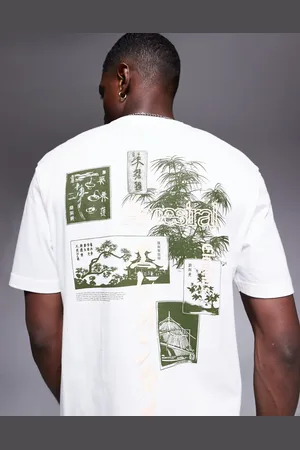 River Island Japanese elements t-shirt in ecru