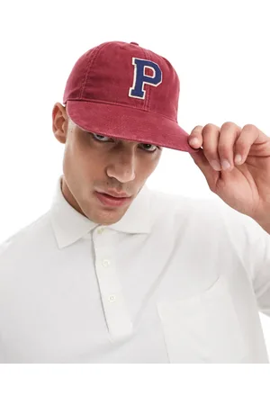 Ralph Lauren Authentic large P twill baseball cap in burgundy