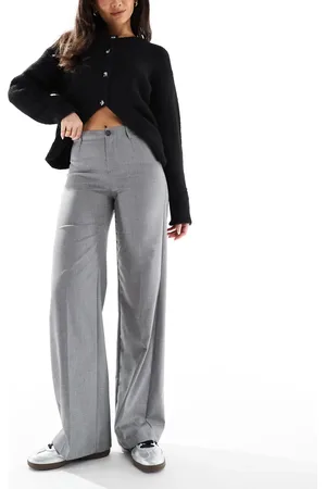 Bershka Wide leg tailored trousers in