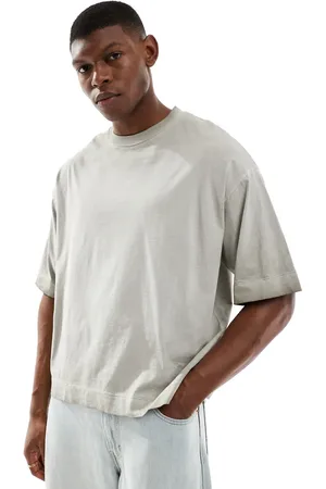 Bershka Boxy fit washed t-shirt in grey