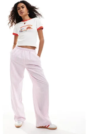 Reclaimed Wide leg trouser in summer stripe