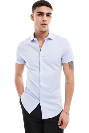 ASOS Skinny fit royal oxford shirt with cutaway collar in light