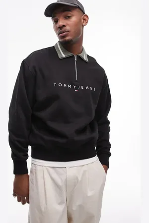 Tommy Hilfiger Linear logo half zip sweatshirt in