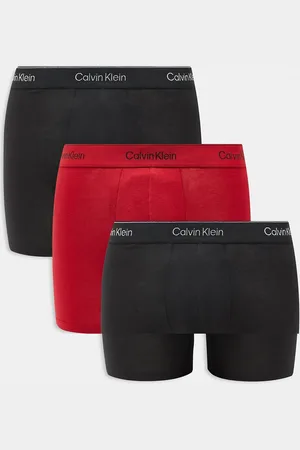 Calvin Klein Modern Cotton holiday 3 pack boxer brief in black/red