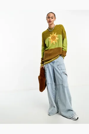 Daisy Street Relaxed jumper in sun stripe knit