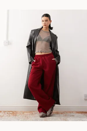 Reclaimed Oversized jogger in burgundy