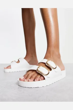 London Rebel Double buckle footbed sandals in