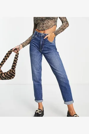 Bershka Tall mom jean in dark stone