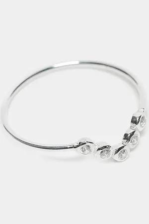 Kingsley Ryan Crystal v band ring in sterling