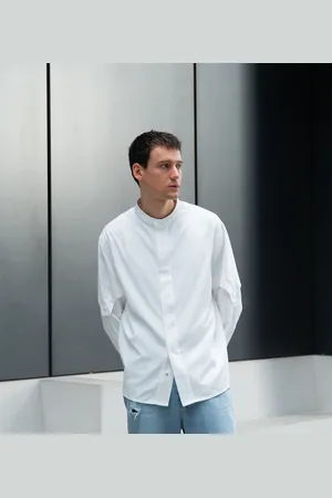 Labelrail X Isaac Hudson soft oversized sleeve detail shirt in off