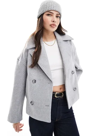 Stradivarius Button down wool look jacket in