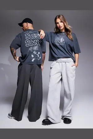 ASOS Unisex oversized license t-shirt with Bugs Bunny Looney Tunes prints in washed