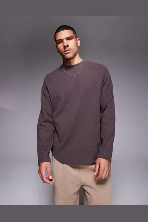 ASOS Relaxed waffle long sleeve raglan t-shirt in