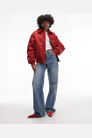 Topshop Twill nylon bomber jacket in