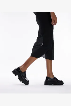Topshop Lottie chunky loafer in croc