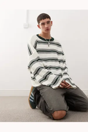 COLLUSION Knitted textured jumper in stripe