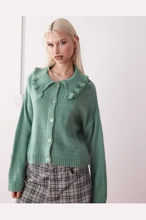 Reclaimed Frill collar detail cardigan