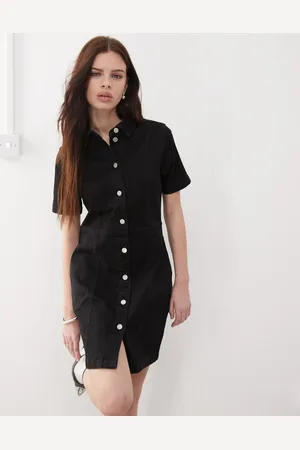 Noisy May Short sleeve denim mini dress in