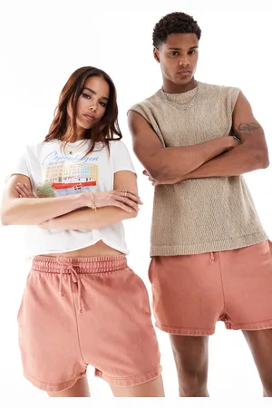 ASOS Unisex shorter length slim shorts in washed