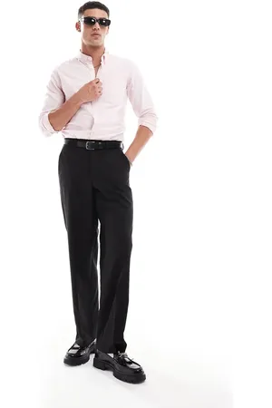 ASOS Slim fit oxford wedding shirt in light