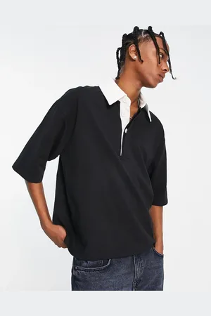 ASOS Extreme oversized boxy short sleeve polo neck sweatshirt in