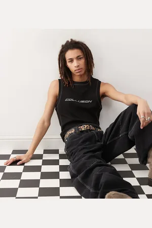 COLLUSION Muscle vest in with metallic logo