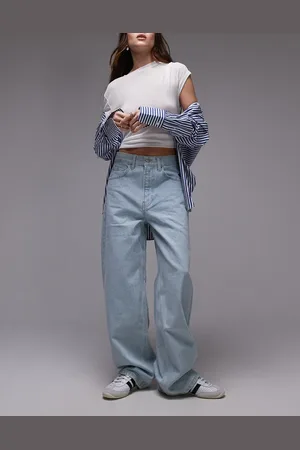 Topshop Skater lowslung jean in bleach