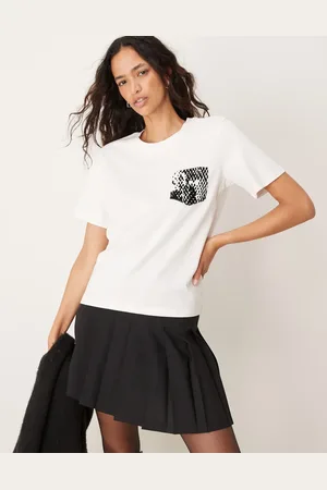JDY Snake print pocket detail t-shirt in