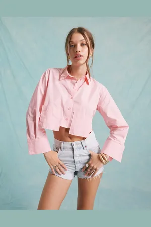 Miss Selfridge Poplin cropped dropped pocket shirt in co ord