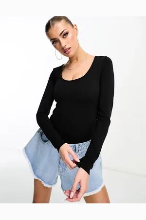 Miss Selfridge Seamless scoop neck long sleeve body in