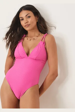 Peek & Beau Fuller Bust plunge textured swimsuit in