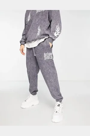 Reclaimed Printed flame placement print joggers co-ord in