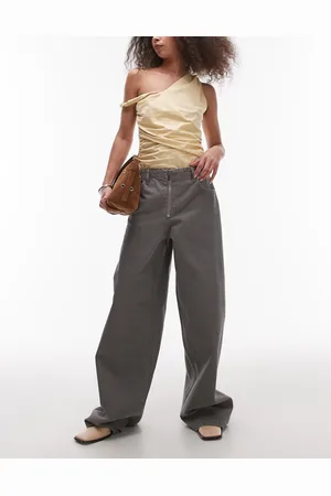 MANGO Zip front baggy jean in