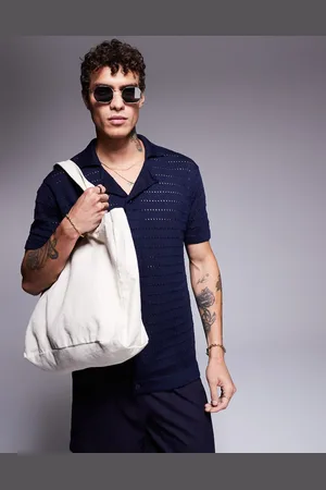 South Beach Southbeach textured knit shirt in