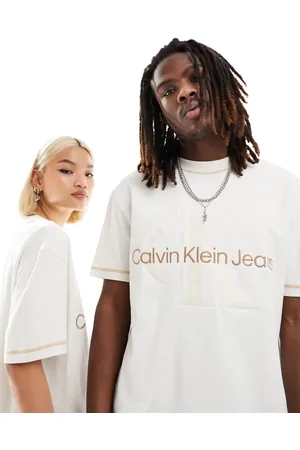 Calvin Klein Unisex monogram logo t-shirt in ivory