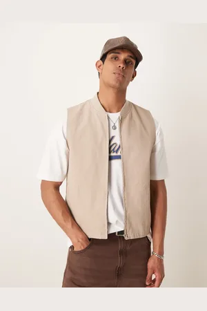 ASOS Washed gilet in stone
