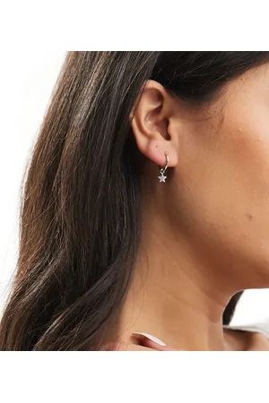 Kingsley Ryan Star charm hoop earrings in sterling
