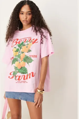 ASOS Oversized t-shirt with berry graphic in