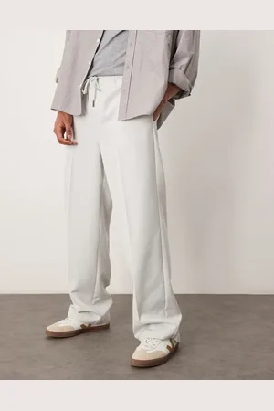 ASOS Pull on smart wide leg trousers in ice