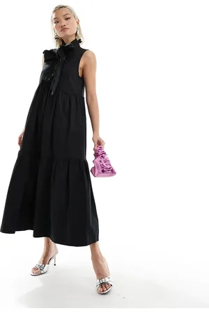 Sister Jane Peggy sleeveless bow midi dress in