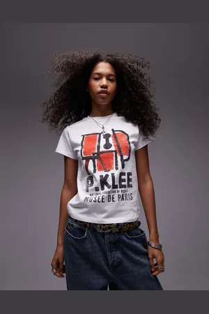 Topshop Graphic license Paul Klee boxy tee in ecru