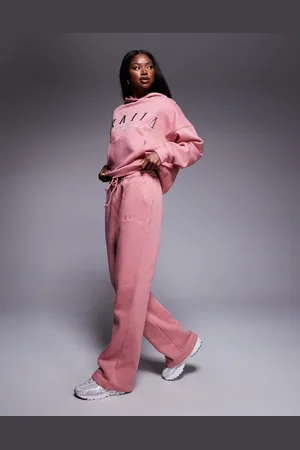 Kaiia Embroidered logo wide leg jogger co-ord in