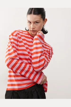 Monki Long sleeve top in and red stripe