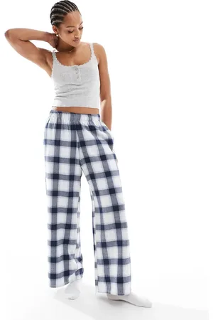 Hollister Nightwear mid rise baggy flannel bottom in check print