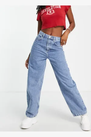 Topshop High rise Baggy jeans in forest green